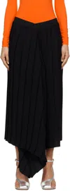 Mm6 Maison Margiela Pleated Midi Skirt In 900 Black