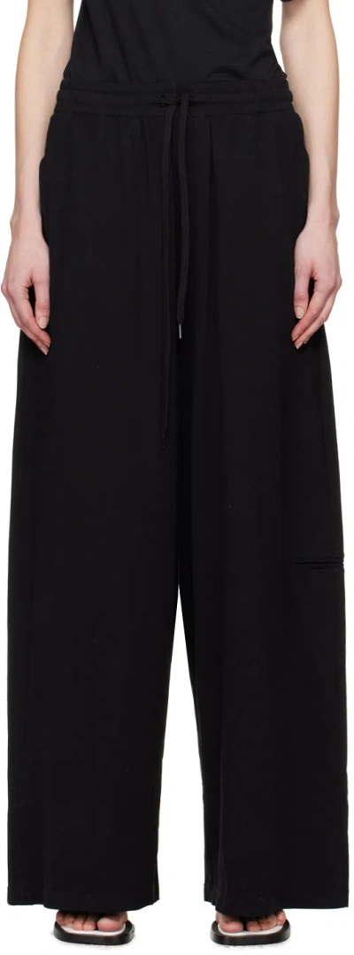 Mm6 Maison Margiela Black Drawstring Lounge Pants In 900 Black