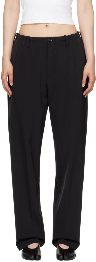 Mm6 Maison Margiela Drawstring-waistband Drop-crotch Trousers In 900 Black