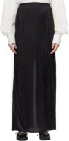 Mm6 Maison Margiela Black Elasticized Maxi Skirt In 900 Black