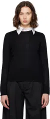 Mm6 Maison Margiela Elbow Patch Sweater In Black