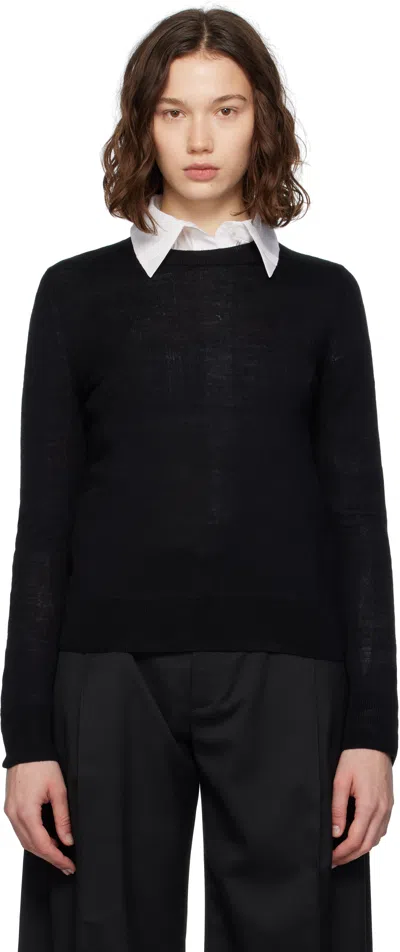 Mm6 Maison Margiela Black Elbow Patch Sweater