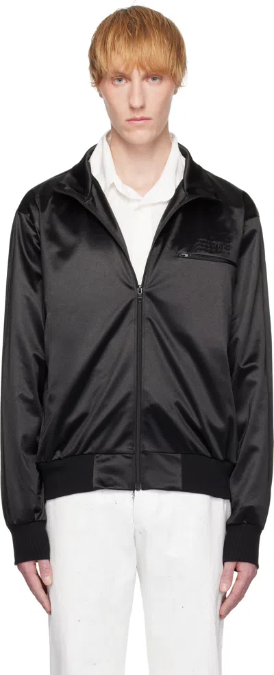Mm6 Maison Margiela Black Embroidered Track Jacket