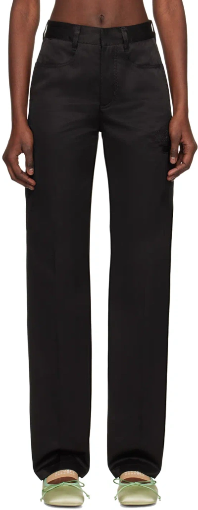 Mm6 Maison Margiela Black Embroidered Trousers In 900 Black