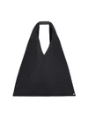 Mm6 Maison Margiela Triangular-shaped Bag With Padded Grip And Metallic Accent In Black