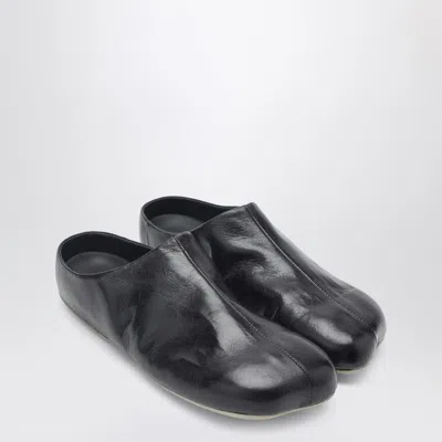 Mm6 Maison Margiela Kids'  Black Factory Leather Clogs