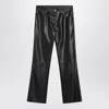 Mm6 Maison Margiela Faux Leather Five-pocket Trousers With Glossy Finish In Black