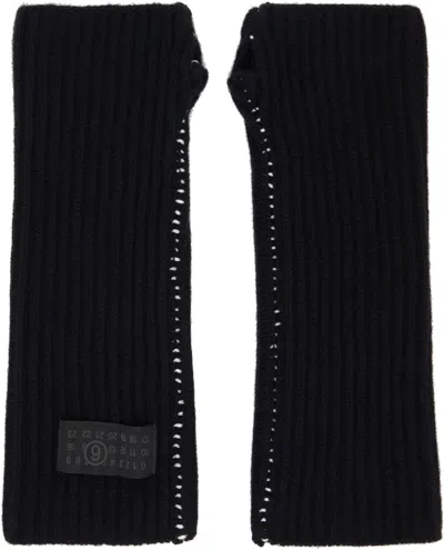 Mm6 Maison Margiela Black Fisherman Knit Arm Warmers