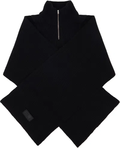 Mm6 Maison Margiela Black Fisherman Knit Camionneur Scarf
