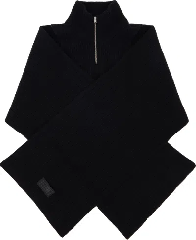Mm6 Maison Margiela Black Fisherman Knit Camionneur Scarf