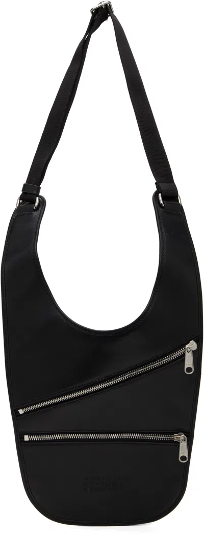 Mm6 Maison Margiela Black Flat Saddle Mini Bag In T8013 Black