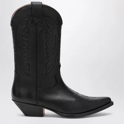 MM6 MAISON MARGIELA BLACK FLORENCE COWBOY BOOTS