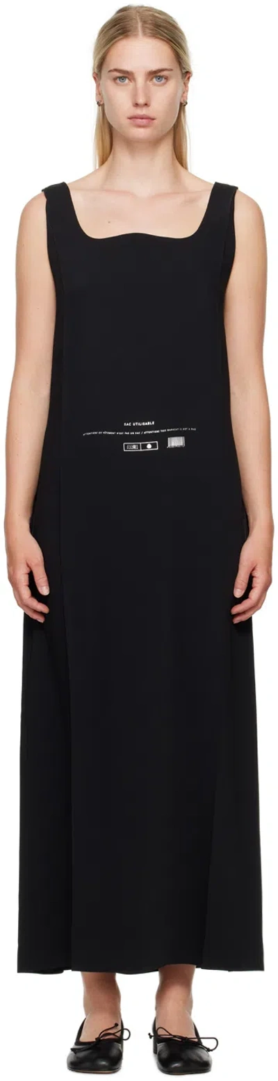MM6 MAISON MARGIELA BLACK FLUID MAXI DRESS