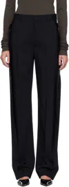 Mm6 Maison Margiela Black Fluid Wool Tailoring Trousers In Black