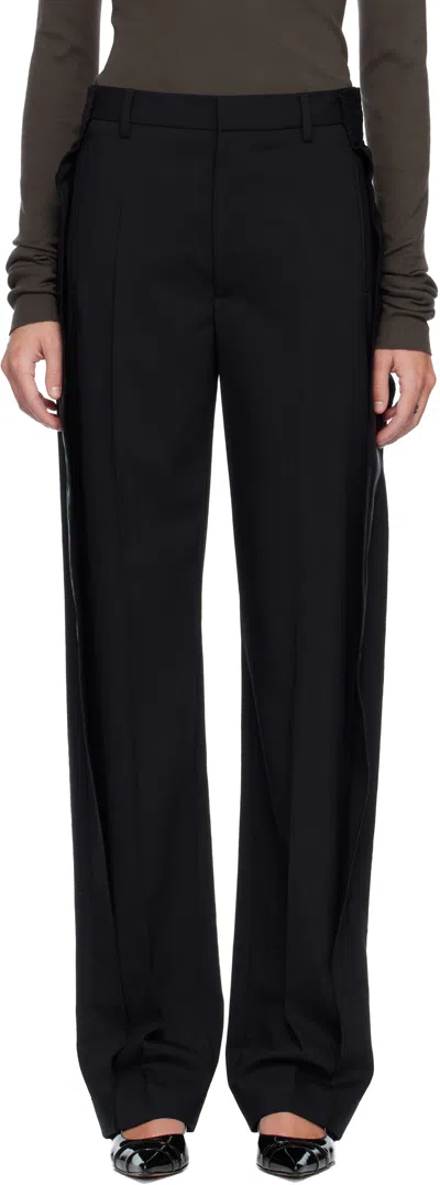 Mm6 Maison Margiela Black Fluid Wool Tailoring Trousers
