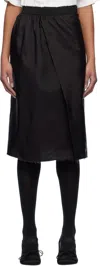 Mm6 Maison Margiela Black Frayed Edge Midi Skirt In 900 Black