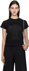 Mm6 Maison Margiela Fringe-detailed Crewneck T-shirt In 900 Black
