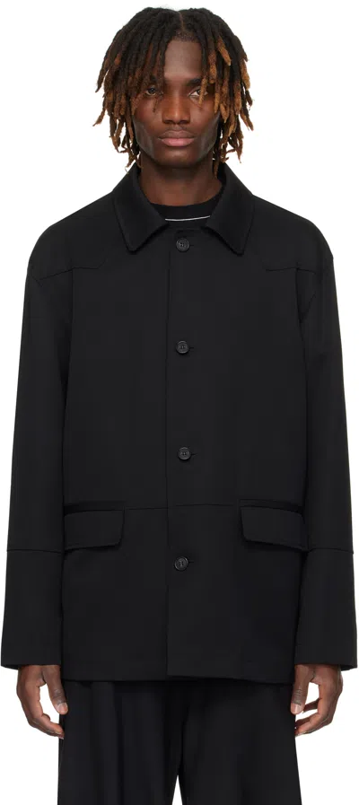 Mm6 Maison Margiela Black Gabardine Jacket In 900 Black