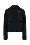Mm6 Maison Margiela Windbreaker Hooded Waterproof Adjustable Cuffs In Deepblack