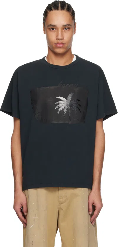 Mm6 Maison Margiela Black Graphic T-shirt In 899 Washed Black
