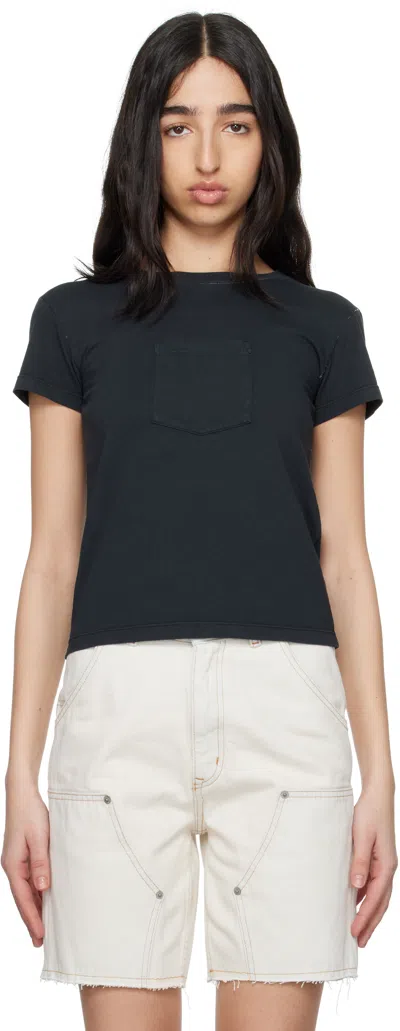 Mm6 Maison Margiela Black Heavy Cotton Jersey T-shirt In 899 Washed Black