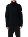 Mm6 Maison Margiela Mm6 By Maison Margiela Knitted Black Sweater With High Collar And Ribbed Finishes In Black