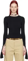Mm6 Maison Margiela Black Inverted Seam Sweater In 900 Black