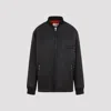Mm6 Maison Margiela Black Stand-up Ribbed Collar Jacket In Black