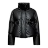 Mm6 Maison Margiela Pleather Puffer Jacket In Black