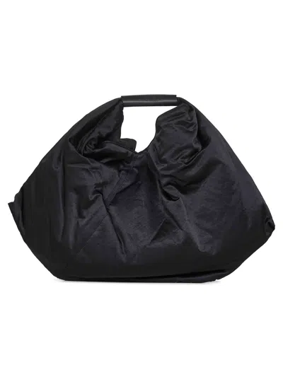 Mm6 Maison Margiela Black Japanese Draped Tote Bag