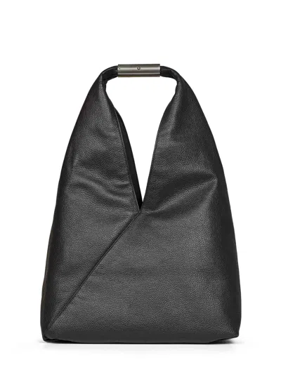 Mm6 Maison Margiela Black Japanese Medium Bag Jewel Handle Classic Tote In Pattern