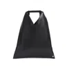 Mm6 Maison Margiela Mm6 By Maison Margiela Black Hammered Leather Small "japanese" Handbag In Black