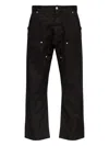 Mm6 Maison Margiela Black Jeans With Multi-pocket Design And Silver Rivets In Black