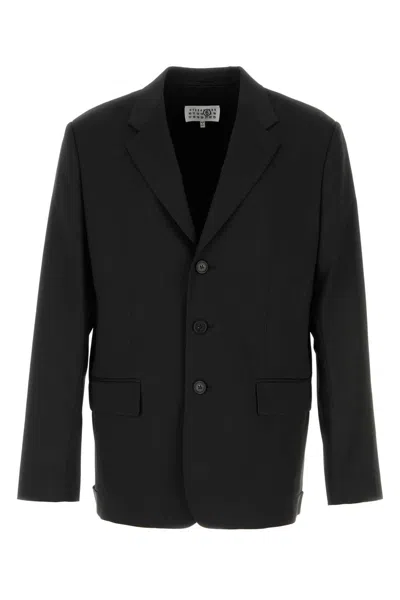 MM6 MAISON MARGIELA MM6 MAISON MARGIELA BLACK JERSEY BLAZER