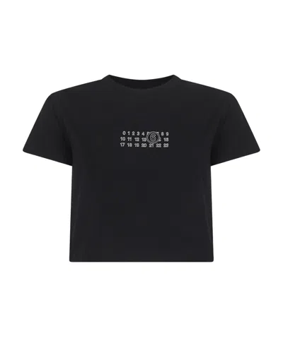 MM6 MAISON MARGIELA MM6 MAISON MARGIELA NUMERIC PRINTED CROPPED T-SHIRT