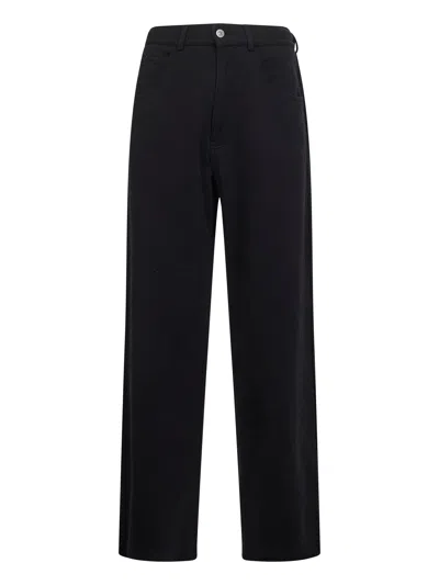 MM6 MAISON MARGIELA BLACK JERSEY FIVE-POCKET TROUSERS