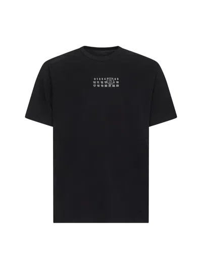 Mm6 Maison Margiela Black Jersey Numeric Signature T-shirt
