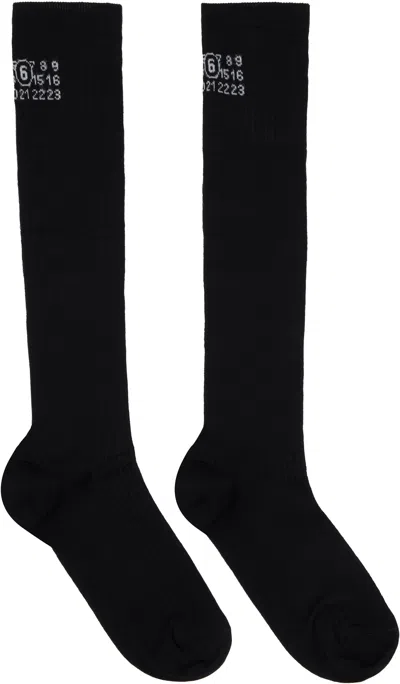 Mm6 Maison Margiela Black Knee-high Socks