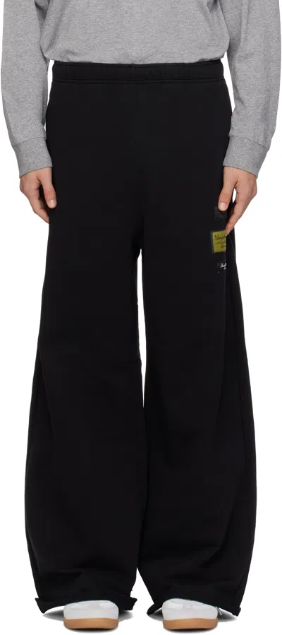 Mm6 Maison Margiela Logo Patch Straight-leg Trousers In Black