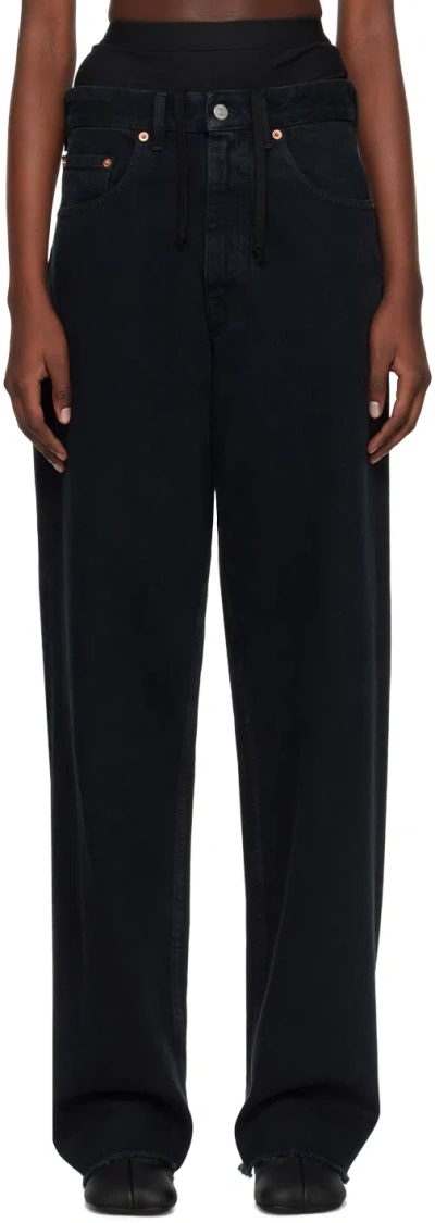 Mm6 Maison Margiela Black Layered Jeans In 900 Black