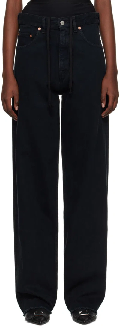 Mm6 Maison Margiela Black Layered Jeans In 900 Black