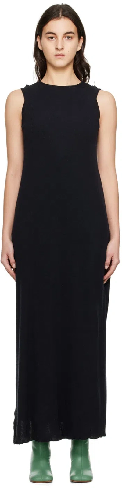 Mm6 Maison Margiela Black Layered Maxi Dress In 961 Black