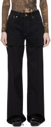 Mm6 Maison Margiela Black Layered Trousers In 961 Black