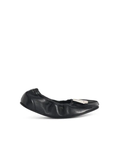 Mm6 Maison Margiela Soft Leather Ballerina Flats With Gathered Edging In Multi
