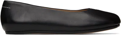MM6 MAISON MARGIELA BLACK LEATHER ANATOMIC BALLERINA FLATS