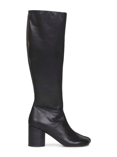 MM6 MAISON MARGIELA BLACK LEATHER ANATOMIC STITCH BOOTS
