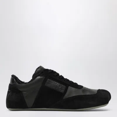 Mm6 Maison Margiela Black Leather And Suede Anatomic Sneakers