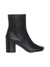 Mm6 Maison Margiela Mm6 By Maison Margiela Anatomical Black Leather Ankle Boots In Black