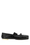 Mm6 Maison Margiela Ballerina Shoes With Bow And Crocodile Effect In Black
