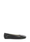 Mm6 Maison Margiela Mm6 By Maison Margiela Square Toe Ballerina Flats With Logo Stitching In Black